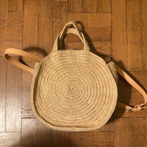 Straw Raffia Wicker Rattan round bag with shoulder strap